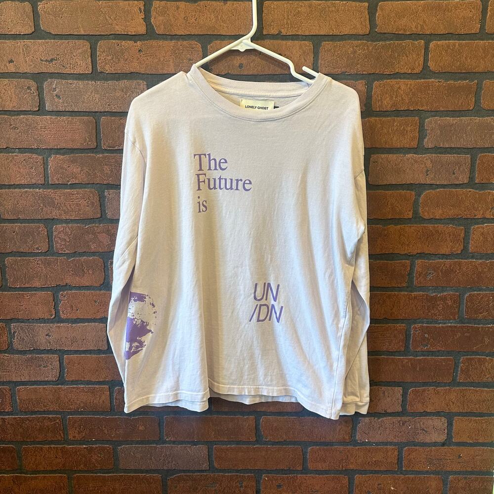 Lonely Ghost Women's Graphic Tee - Pale Pink Sz Small The Future is... galaxy